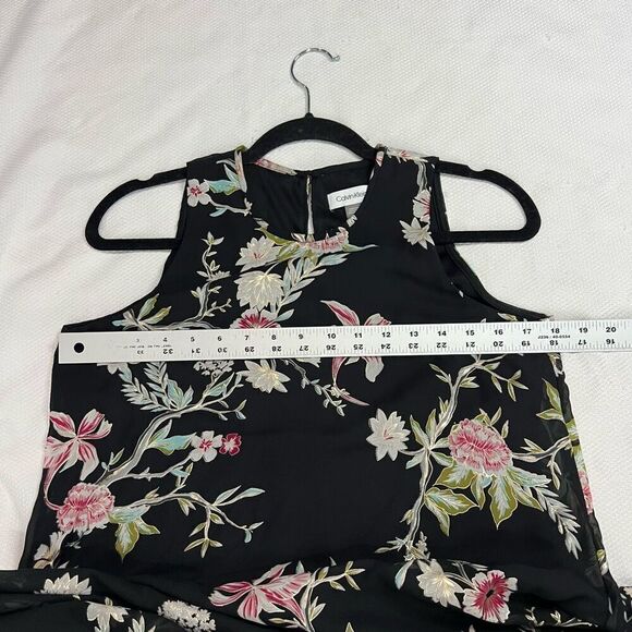 Calvin Klein Metallic Floral Trapeze Dress Sz 4 Women’s - Picture 5 of 8